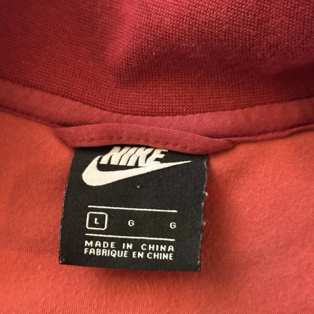 NIKE Women's Sportswear Velour Color Block Zip Active Jacket Red Size Large